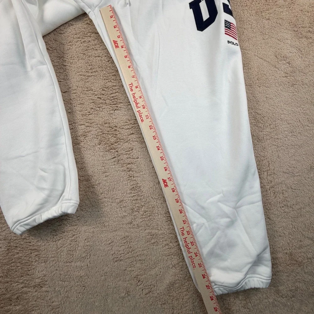 Polo Ralph Lauren Mens Size Large Sweatpants White USA Flag Fleece Joggers NWOT